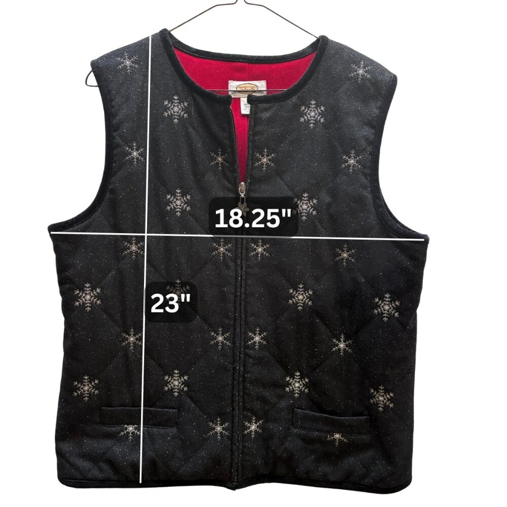 Talbots Snowflake Zip Vest – Size Small – Wool Blend – Winter Chic - Picture 7 of 7